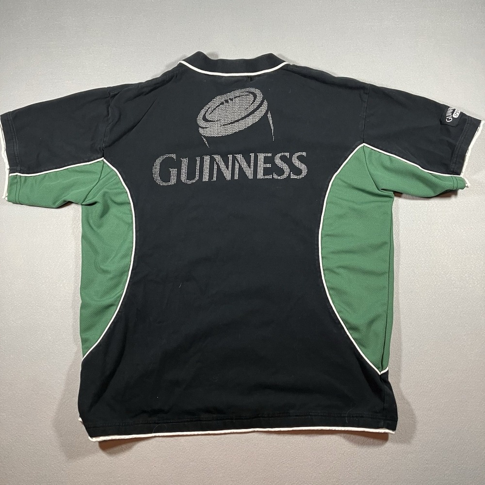 Guinness Y2k Ireland Rugby Shirt Men L Green Black Short Sleeve Polo Jersey 1759 - Picture 4 of 7